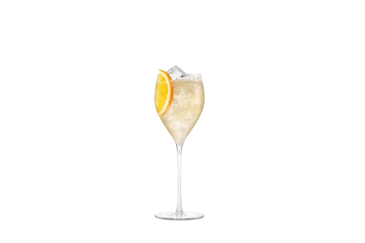 Glass of kanade white peach momo spritz