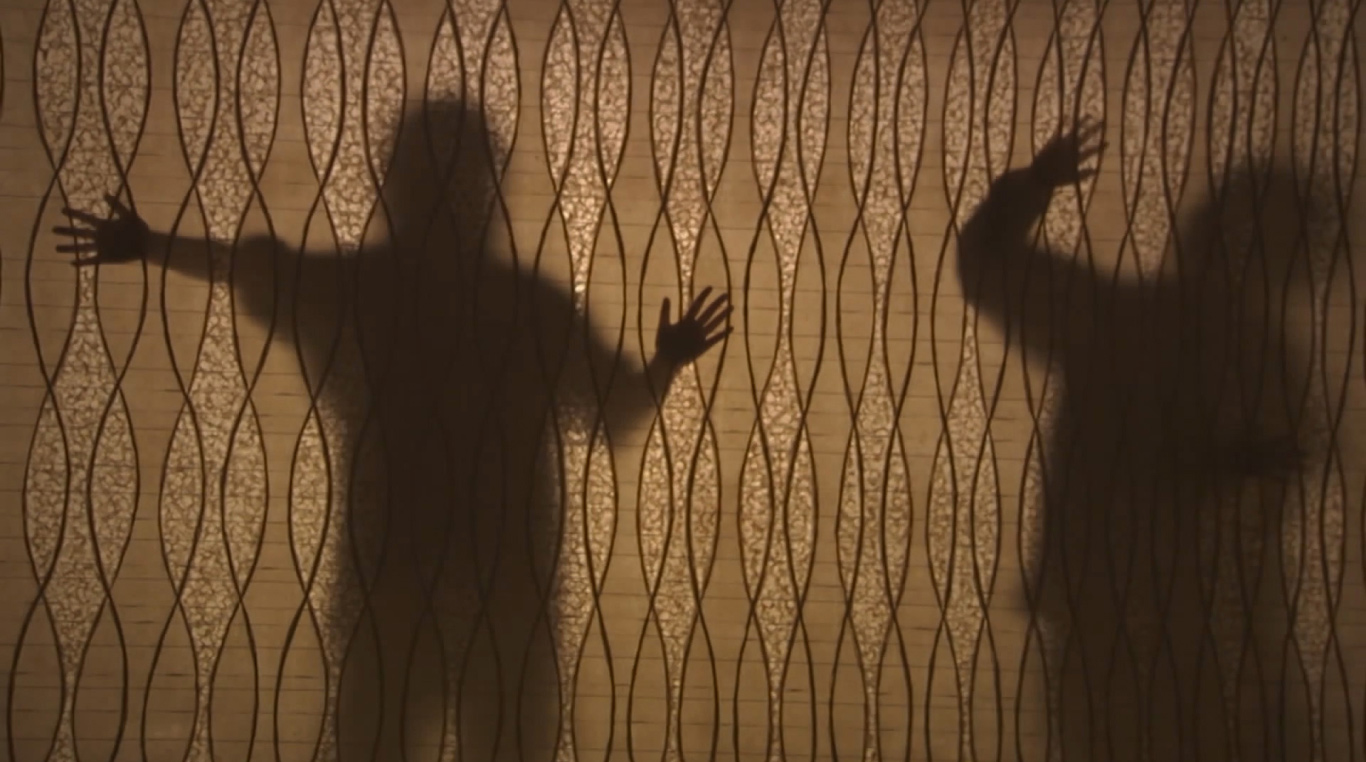 craft design with shadow of two children 