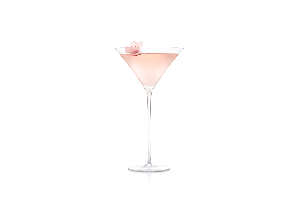 A glass of roku sakura martini