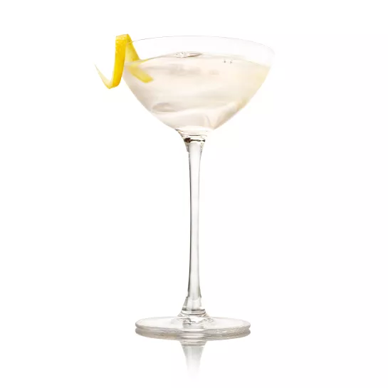 Haku Vodka Martini served up with a lemon twist