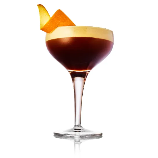 Haku Espresso Vodka Martini cocktail with orange twist