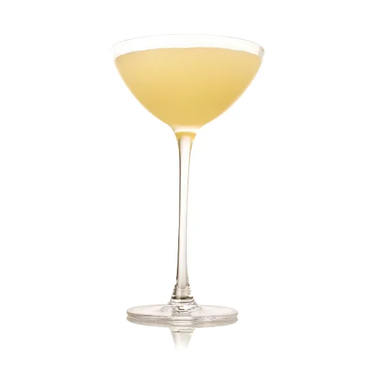 Coup glass filled with Haku Yuzu Martini cocktail