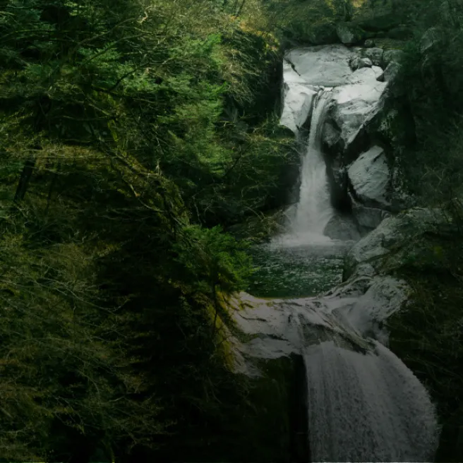 Spring water flowing into a stream in Japan