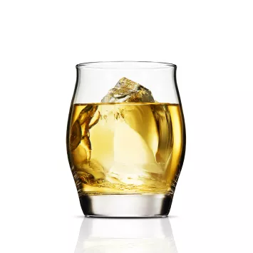 A Half Rock in a whisky glass