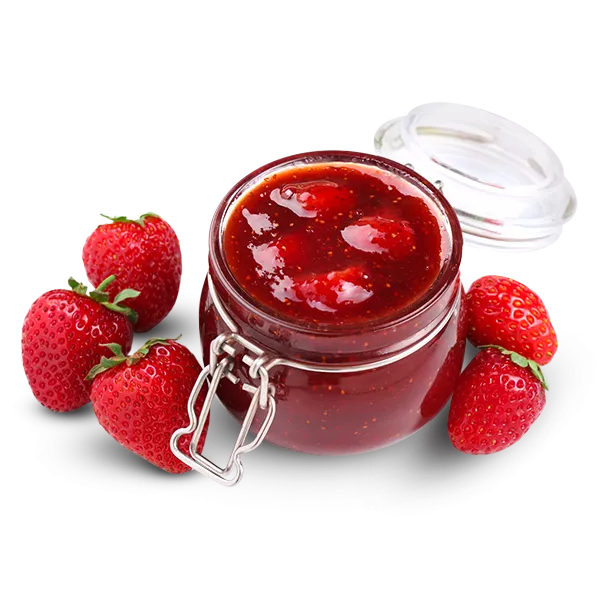 Strawberry jam with fresh berries
