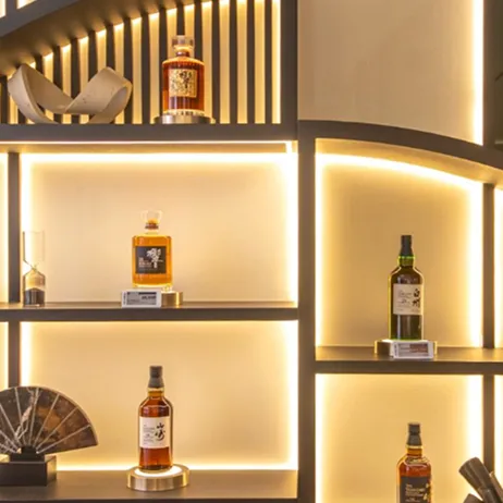 Premium Spirits Display Illuminated Shelving Japanese Collection House Of Suntory