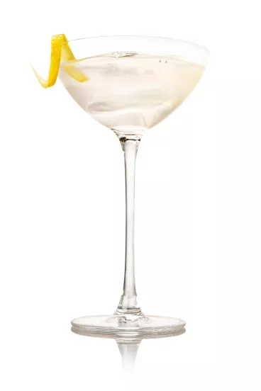 Haku Vodka Martini served up with a lemon twist