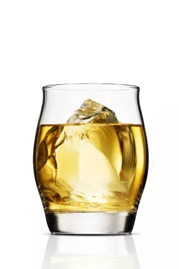 A Half Rock in a whisky glass