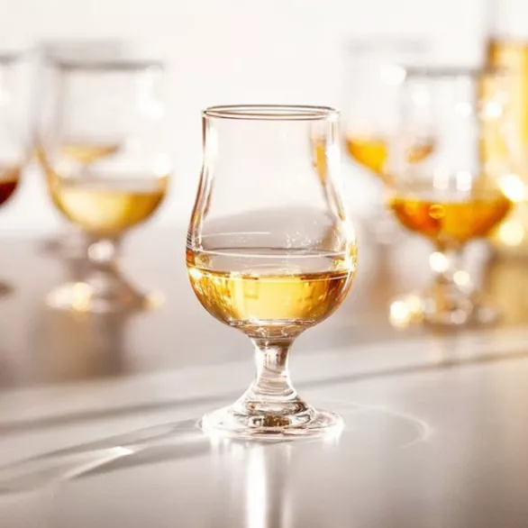 Glasses of amber Chita whisky demonstrating Monozukuri