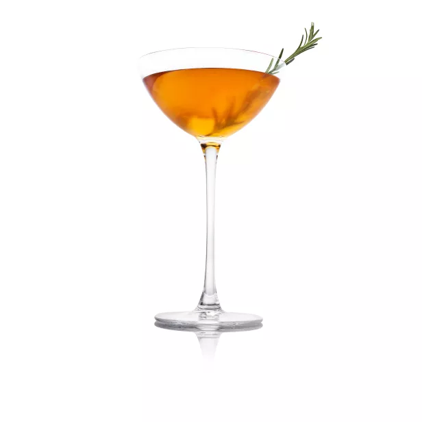 Roku Orchard cocktail with rosemary garnish