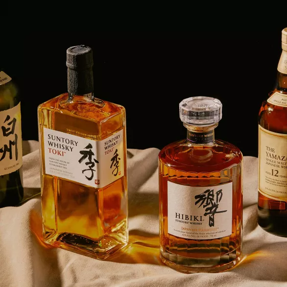 A range of Suntory Whisky bottles