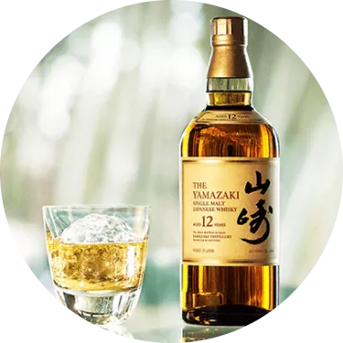 Yamazki 12 year with old fanshioned glass of amber whisky