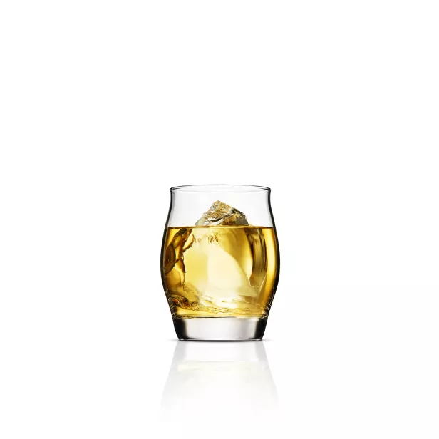 A Half Rock in a whisky glass