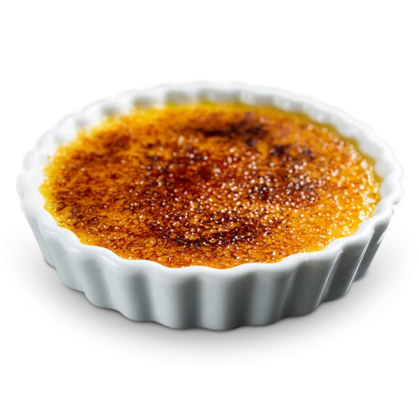 Creme brulee in dish