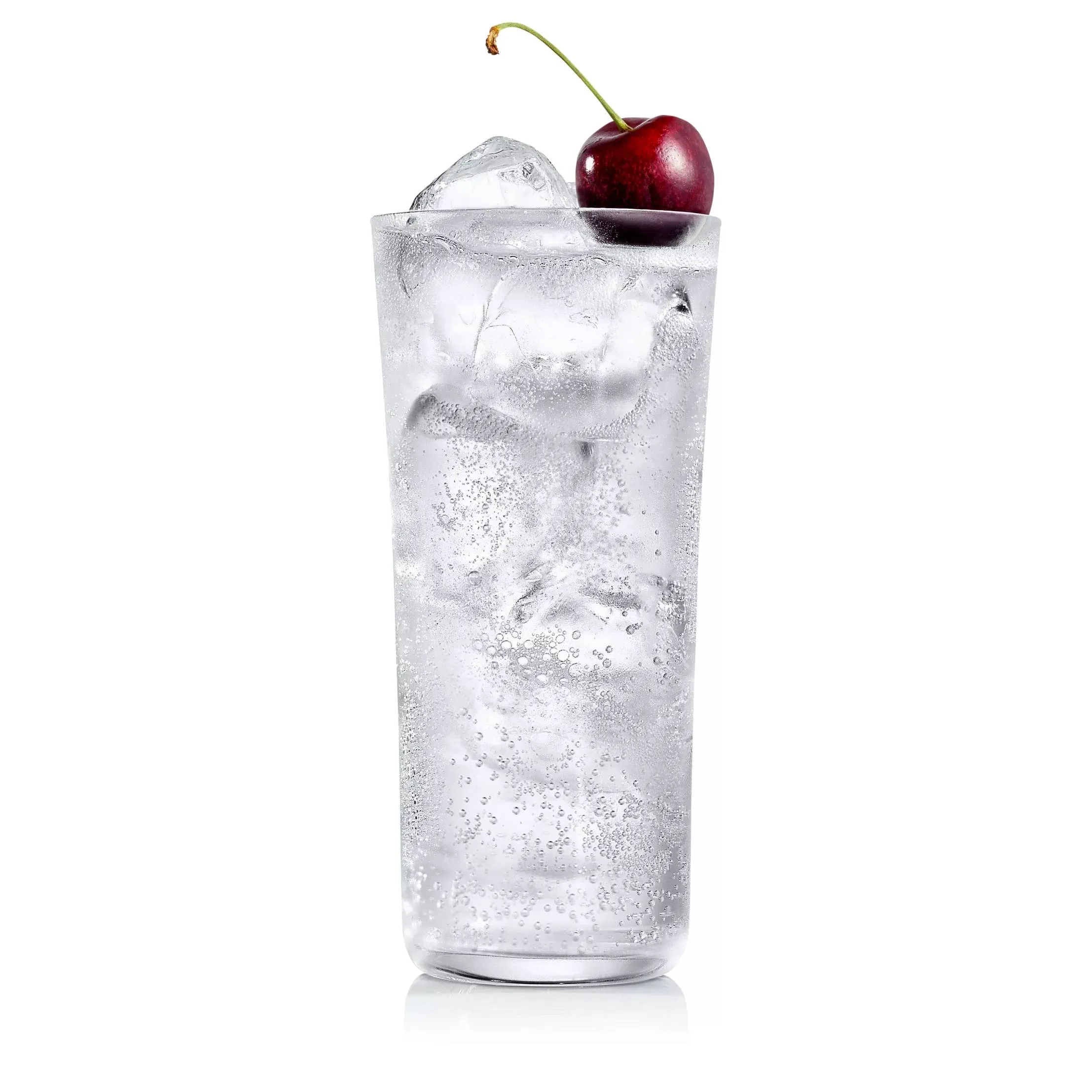 Cocktail shot of Roku gin and tonic with cherry garnish