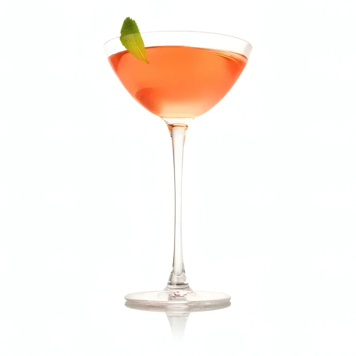 Haku Vodka Lychee Martini in coup glass with green leaf garnish