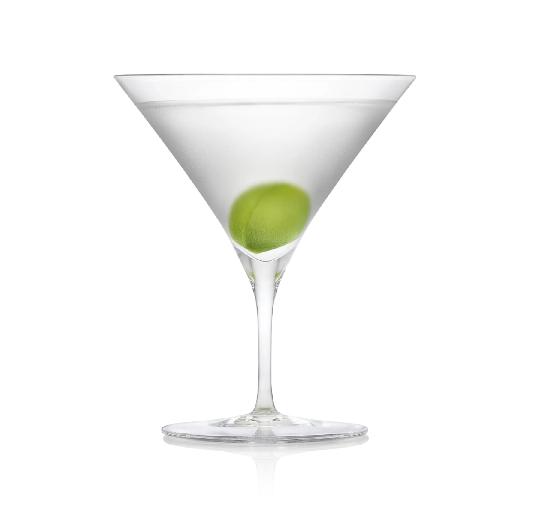 A glass of white peach saketini 