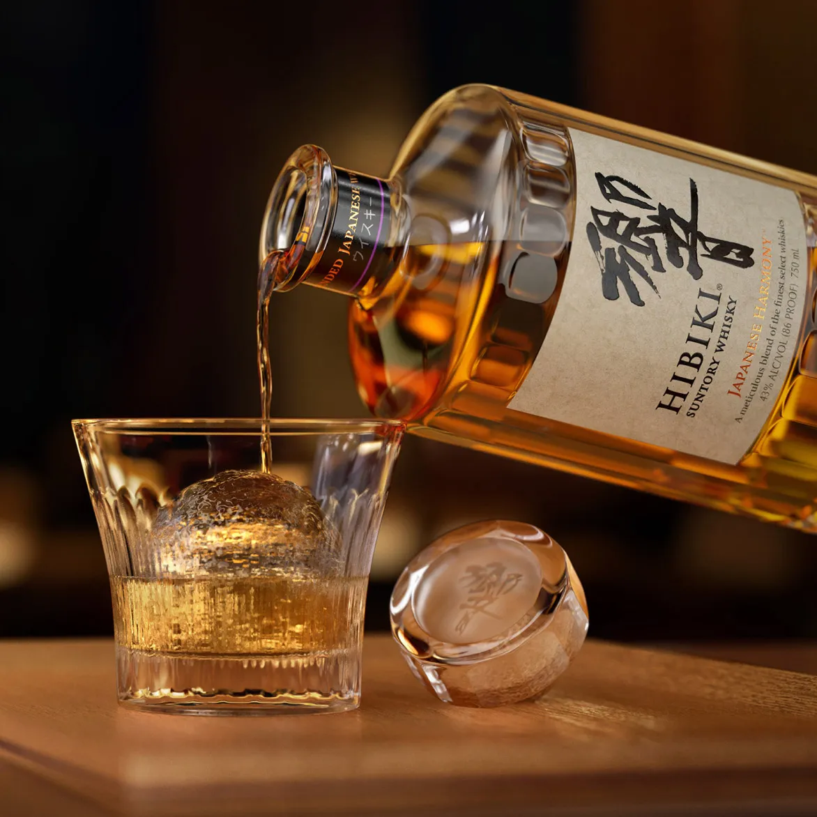 whisky poring into glass