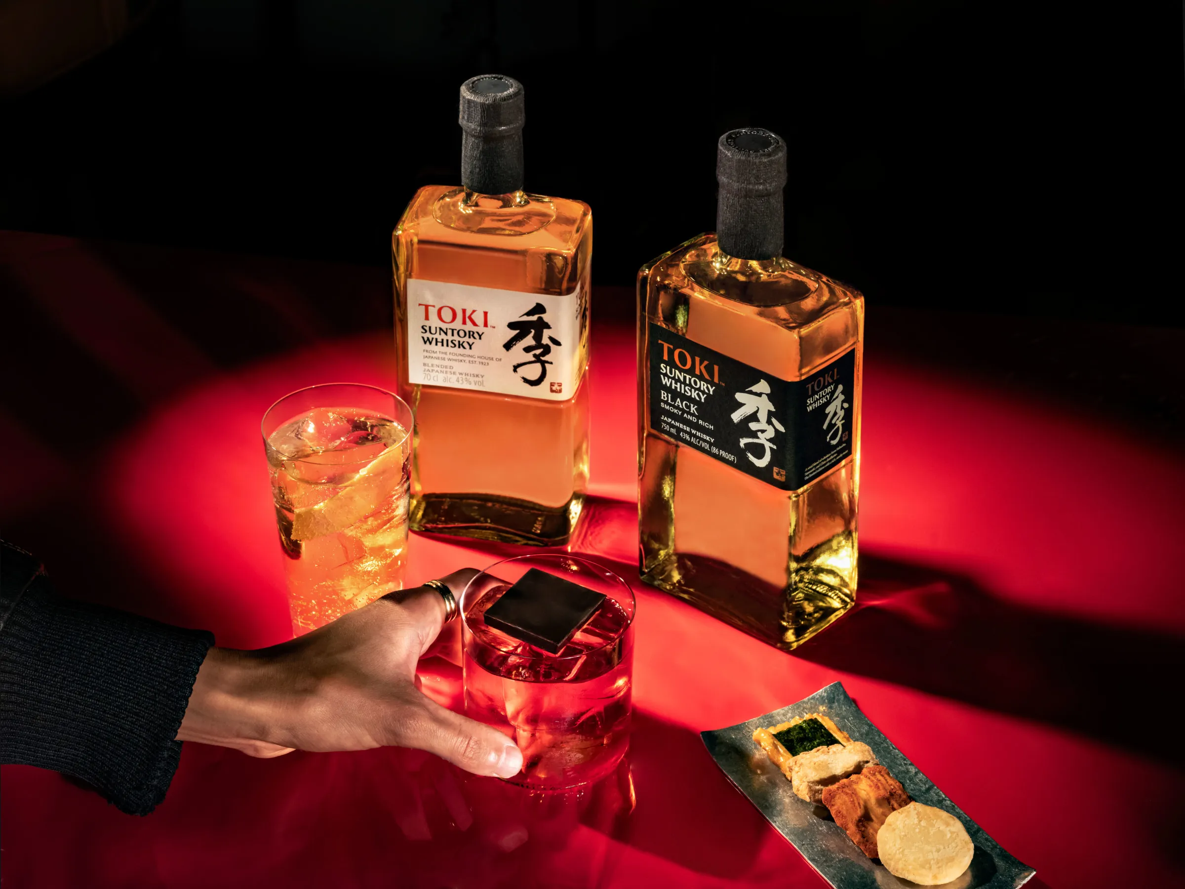 Toki Product Family Cocktails On Red Table